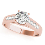 Luxe Trellis Round Diamond Engagement Ring in 10K/14K gold and platinum with certified lab-grown or natural diamonds