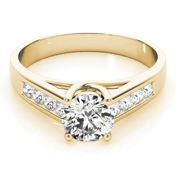 Luxe Trellis Round Diamond Engagement Ring in 10K/14K gold and platinum with certified lab-grown or natural diamonds
