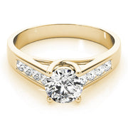 Luxe Trellis Round Diamond Engagement Ring in 10K/14K gold and platinum with certified lab-grown or natural diamonds