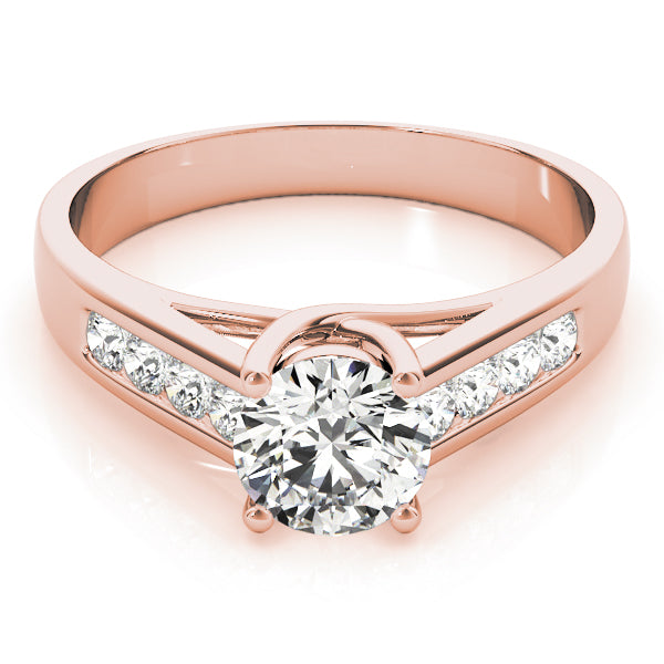 Luxe Trellis Round Diamond Engagement Ring in 10K/14K gold and platinum with certified lab-grown or natural diamonds