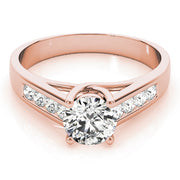 Luxe Trellis Round Diamond Engagement Ring in 10K/14K gold and platinum with certified lab-grown or natural diamonds