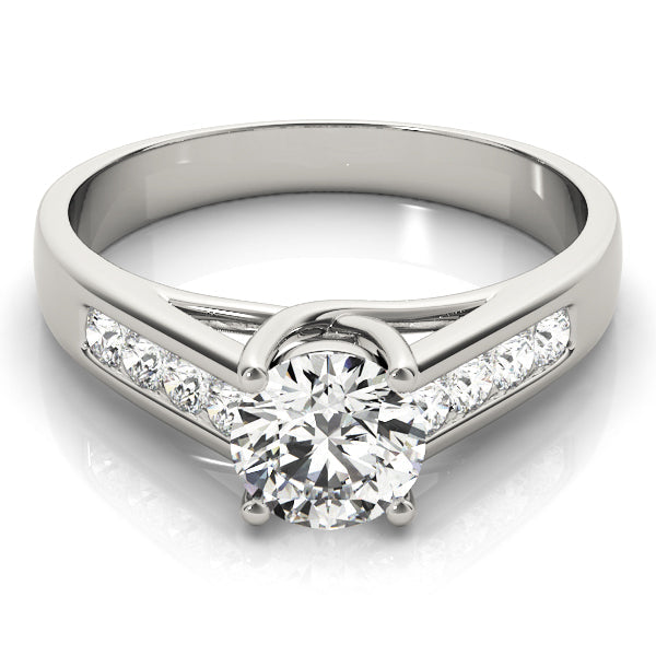 Luxe Trellis Round Diamond Engagement Ring in 10K/14K gold and platinum with certified lab-grown or natural diamonds
