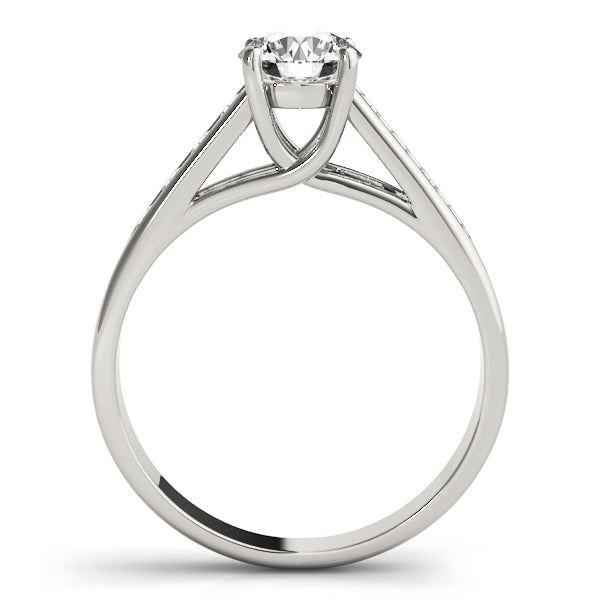 Luxe Trellis Round Diamond Engagement Ring in 10K/14K gold and platinum with certified lab-grown or natural diamonds