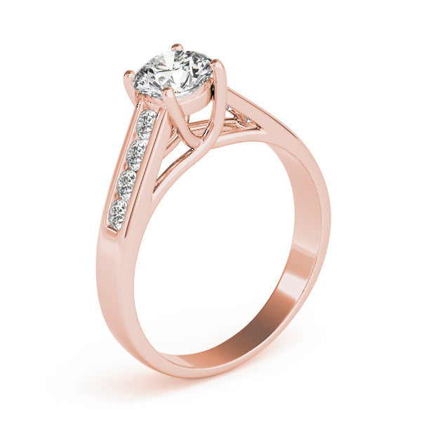 Luxe Trellis Round Diamond Engagement Ring in 10K/14K gold and platinum with certified lab-grown or natural diamonds