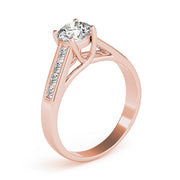 Luxe Trellis Round Diamond Engagement Ring in 10K/14K gold and platinum with certified lab-grown or natural diamonds