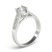 Luxe Trellis Round Diamond Engagement Ring in 10K/14K gold and platinum with certified lab-grown or natural diamonds