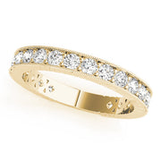 Prong in Channel Milgrain Half Eternity Ring in 10K/14K gold and platinum with certified lab-grown or natural diamonds
