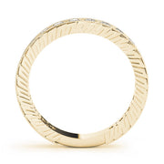 Prong in Channel Milgrain Half Eternity Ring in Gold & Platinum