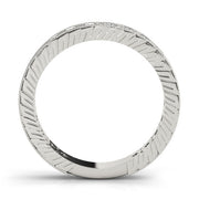 Prong in Channel Milgrain Half Eternity Ring in Gold & Platinum