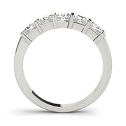 Fancy Princess Half Eternity Ring in Gold & Platinum
