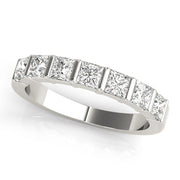Fancy Princess Half Eternity Ring in Gold & Platinum