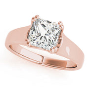 Refined Trellis Princess Diamond Engagement Ring in 10K/14K gold and platinum with certified lab-grown or natural diamonds