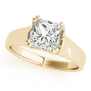 Refined Trellis Princess Diamond Engagement Ring in 10K/14K gold and platinum with certified lab-grown or natural diamonds