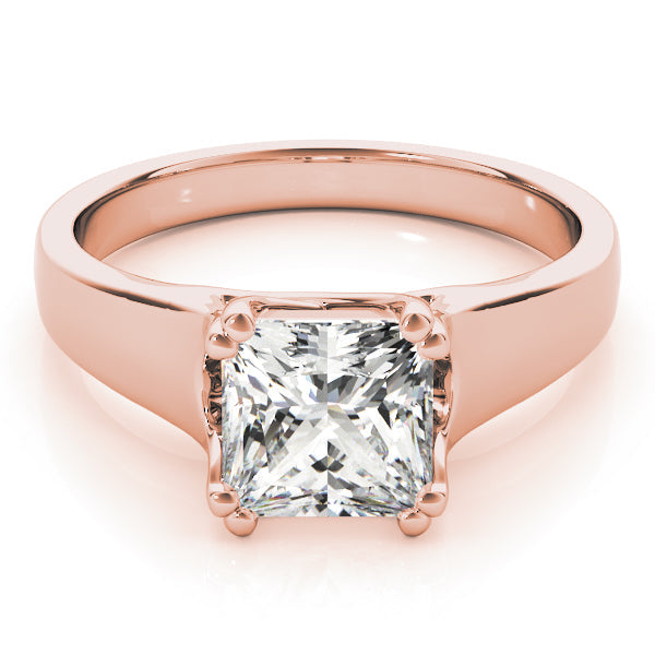 Refined Trellis Princess Diamond Engagement Ring in 10K/14K gold and platinum with certified lab-grown or natural diamonds