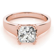 Refined Trellis Princess Diamond Engagement Ring in 10K/14K gold and platinum with certified lab-grown or natural diamonds