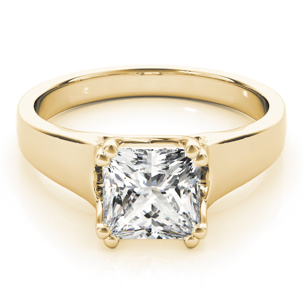Refined Trellis Princess Diamond Engagement Ring in 10K/14K gold and platinum with certified lab-grown or natural diamonds