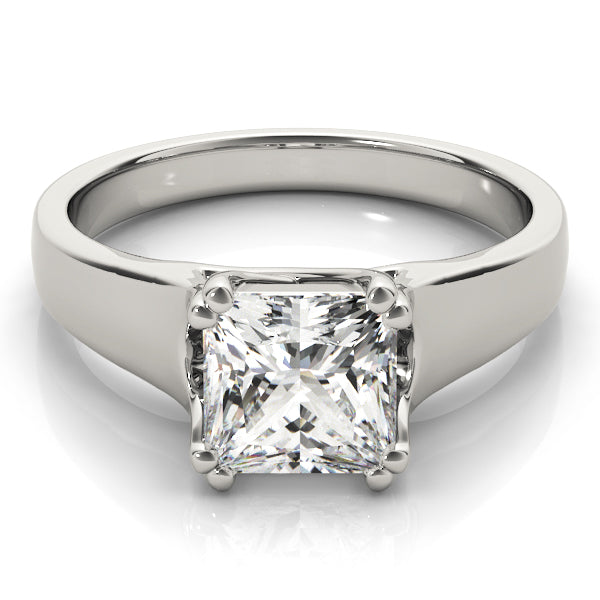 Refined Trellis Princess Diamond Engagement Ring in 10K/14K gold and platinum with certified lab-grown or natural diamonds