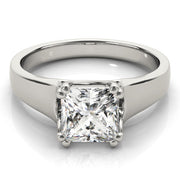 Refined Trellis Princess Diamond Engagement Ring in 10K/14K gold and platinum with certified lab-grown or natural diamonds