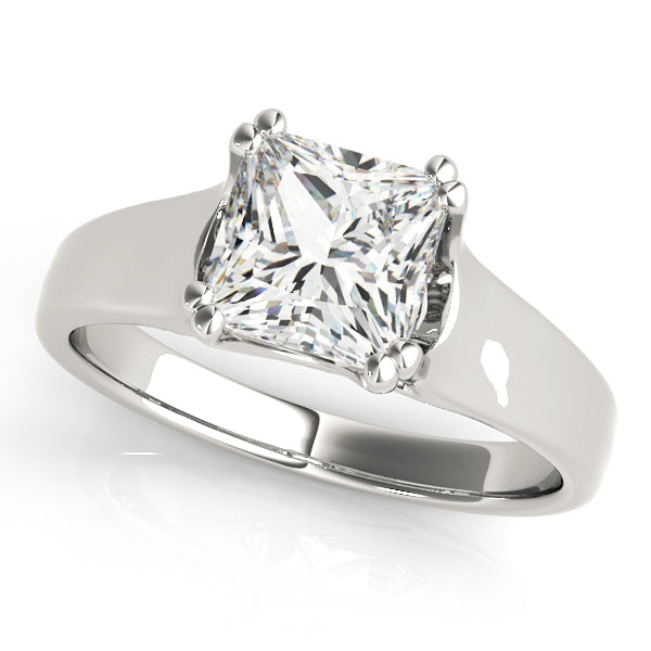 Refined Trellis Princess Diamond Engagement Ring in 10K/14K gold and platinum with certified lab-grown or natural diamonds