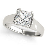 Refined Trellis Princess Diamond Engagement Ring in 10K/14K gold and platinum with certified lab-grown or natural diamonds