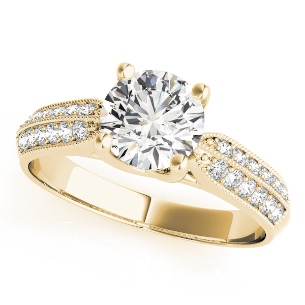 Signature Trellis Round Diamond Engagement Ring in 10K/14K gold and platinum with certified lab-grown or natural diamonds