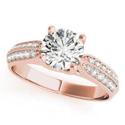 Signature Trellis Round Diamond Engagement Ring in 10K/14K gold and platinum with certified lab-grown or natural diamonds