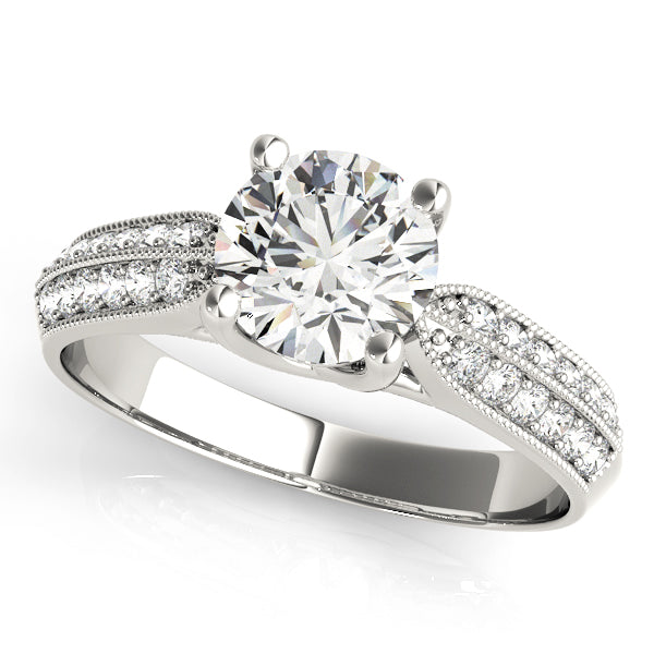 Signature Trellis Round Diamond Engagement Ring in 10K/14K gold and platinum with certified lab-grown or natural diamonds