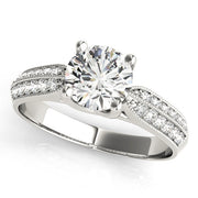 Signature Trellis Round Diamond Engagement Ring in 10K/14K gold and platinum with certified lab-grown or natural diamonds