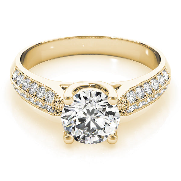 Signature Trellis Round Diamond Engagement Ring in 10K/14K gold and platinum with certified lab-grown or natural diamonds