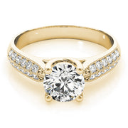 Signature Trellis Round Diamond Engagement Ring in 10K/14K gold and platinum with certified lab-grown or natural diamonds