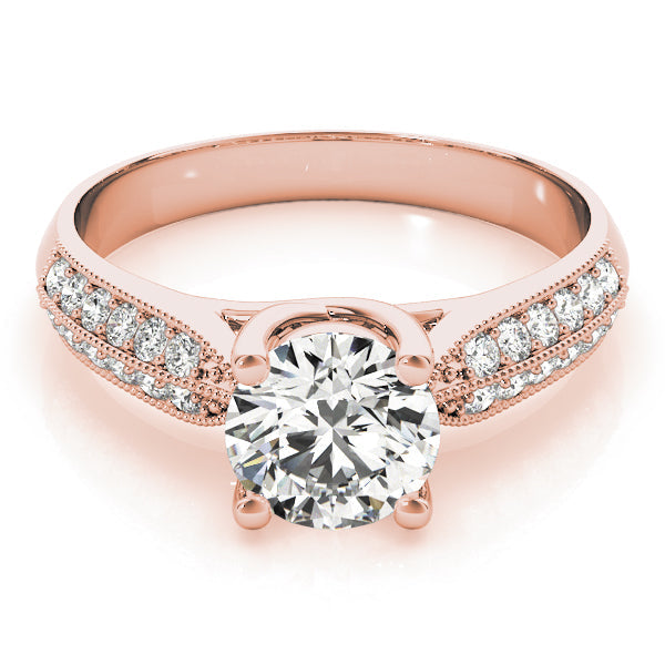 Signature Trellis Round Diamond Engagement Ring in 10K/14K gold and platinum with certified lab-grown or natural diamonds