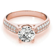 Signature Trellis Round Diamond Engagement Ring in 10K/14K gold and platinum with certified lab-grown or natural diamonds