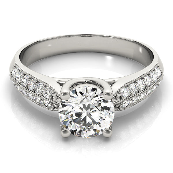 Signature Trellis Round Diamond Engagement Ring in 10K/14K gold and platinum with certified lab-grown or natural diamonds