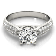 Signature Trellis Round Diamond Engagement Ring in 10K/14K gold and platinum with certified lab-grown or natural diamonds