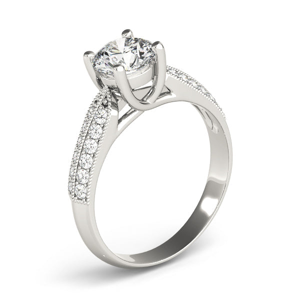 Signature Trellis Round Diamond Engagement Ring in 10K/14K gold and platinum with certified lab-grown or natural diamonds
