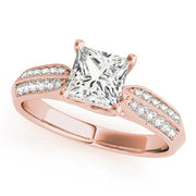 Artisan Trellis Princess Diamond Engagement Ring in 10K/14K gold and platinum with certified lab-grown or natural diamonds