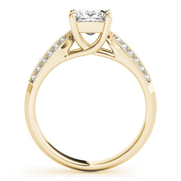 Artisan Trellis Princess Diamond Engagement Ring in 10K/14K gold and platinum with certified lab-grown or natural diamonds