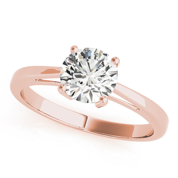 Solitaires Round Diamond Engagement Ring in 10K/14K gold and platinum with certified lab-grown or natural diamonds
