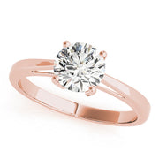 Solitaires Round Diamond Engagement Ring in 10K/14K gold and platinum with certified lab-grown or natural diamonds