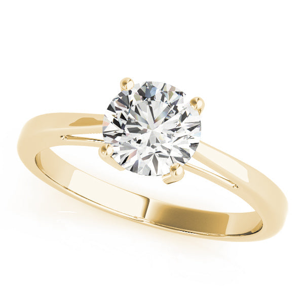 Solitaires Round Diamond Engagement Ring in 10K/14K gold and platinum with certified lab-grown or natural diamonds