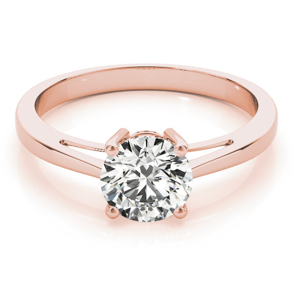 Solitaires Round Diamond Engagement Ring in 10K/14K gold and platinum with certified lab-grown or natural diamonds