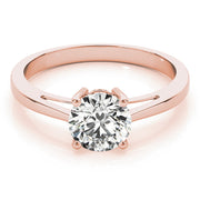Solitaires Round Diamond Engagement Ring in 10K/14K gold and platinum with certified lab-grown or natural diamonds