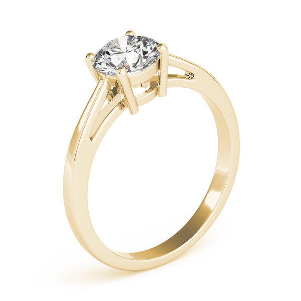 Solitaires Round Diamond Engagement Ring in 10K/14K gold and platinum with certified lab-grown or natural diamonds