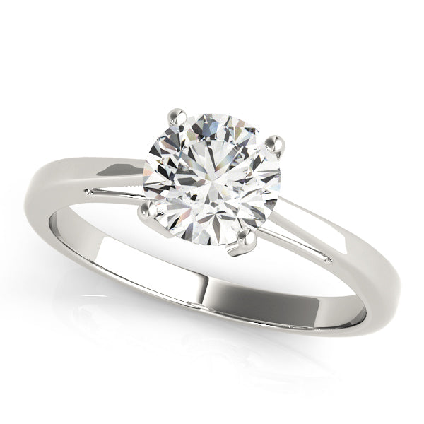 Solitaires Round Diamond Engagement Ring in 10K/14K gold and platinum with certified lab-grown or natural diamonds