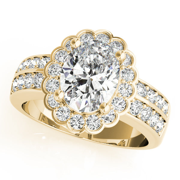 Exquisite Color Rings Oval Diamond Engagement Ring in 10K/14K gold and platinum with certified lab-grown or natural diamonds
