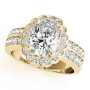 Exquisite Color Rings Oval Diamond Engagement Ring in 10K/14K gold and platinum with certified lab-grown or natural diamonds