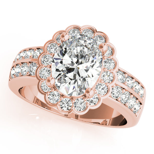 Exquisite Color Rings Oval Diamond Engagement Ring in 10K/14K gold and platinum with certified lab-grown or natural diamonds