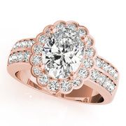 Exquisite Color Rings Oval Diamond Engagement Ring in 10K/14K gold and platinum with certified lab-grown or natural diamonds