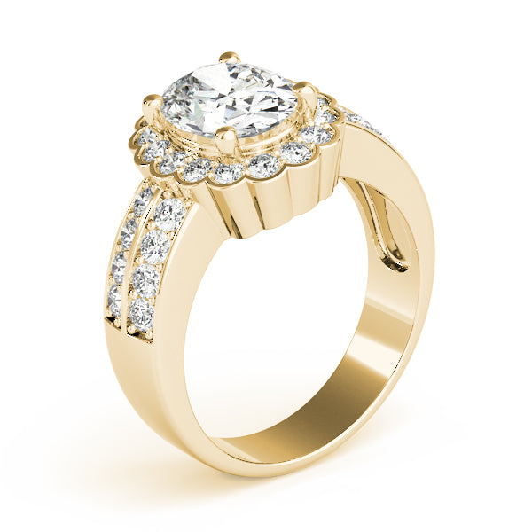 Exquisite Color Rings Oval Diamond Engagement Ring in 10K/14K gold and platinum with certified lab-grown or natural diamonds