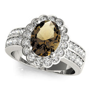 Exquisite Color Rings Oval Diamond Engagement Ring in 10K/14K gold and platinum with certified lab-grown or natural diamonds